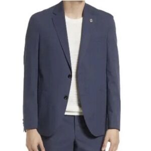 TED BAKER‎ "TAMPA  CT" LIGHT PURPLE Blue MICRO RIBBED JACKET Size 42 R